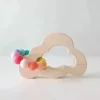 Bannor Toys Cloud Grasping Wooden Baby Toy with Teething Beads