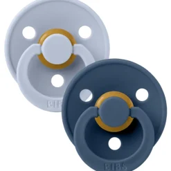 BIBS Colour Pacifier 2 Pack- Dusty Blue/Steel Blue