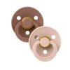 BIBS Natural Rubber Pacifier 2 Pack - Woodchuck/Blush