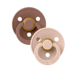 BIBS Natural Rubber Pacifier 2 Pack - Woodchuck/Blush