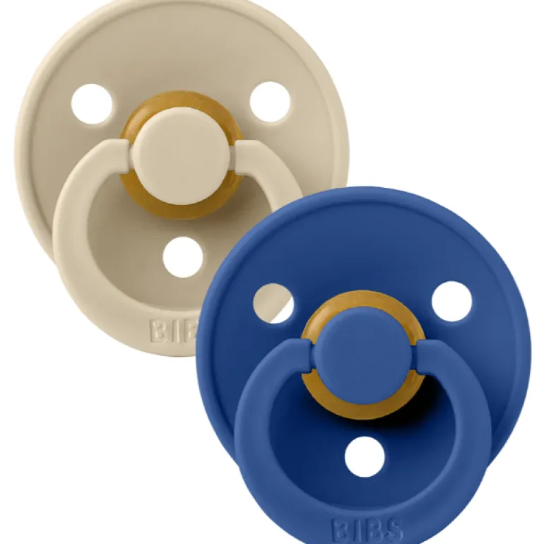 BIBS USA Colour Pacifier 2 Pack- Vanilla/Cornflower
