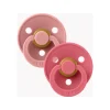 BIBS USA Colour Pacifier 2 Pack- Dusty Pink/ Coral