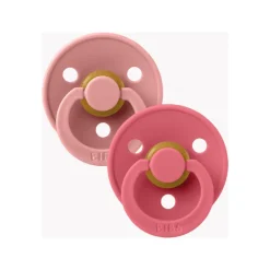 BIBS USA Colour Pacifier 2 Pack- Dusty Pink/ Coral