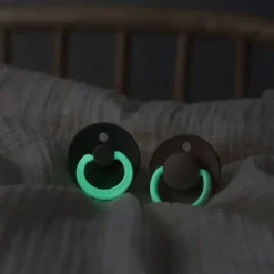 BIBS USA- GLOW in the Dark Pacifier 2 Pack - Blush/Vanilla