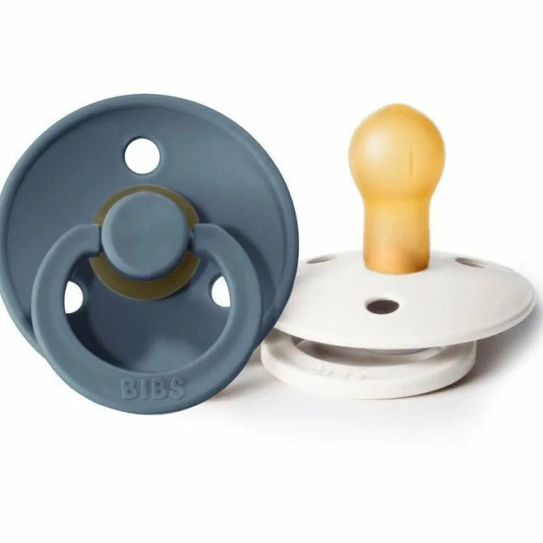 BIBS USA- Natural Rubber Pacifier 2 Pack - Petrol/Ivory