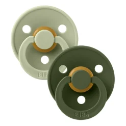 BIBS USA- Natural Rubber Pacifier 2 Pack - Sage/Hunter Green
