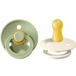 BIBS USA- Natural Rubber Pacifier 2 Pack - Sage/Ivory
