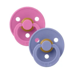BIBS USA- Natural Rubber Pacifier 2 Pack - Bubblegum/Peri