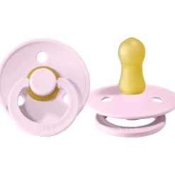 BIBS USA- Natural Rubber Pacifier 2 Pack - Baby Pink