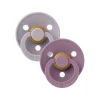 BIBS USA- Natural Rubber Pacifier 2 Pack - Fossil Grey/Mauve