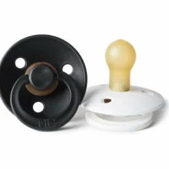BIBS USA- Natural Rubber Pacifier 2 Pack - Black/White