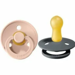 BIBS USA- Natural Rubber Pacifier 2 Pack - Blush/Iron