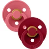 BIBS USA- Natural Rubber Pacifier 2 Pack - Coral/Ruby