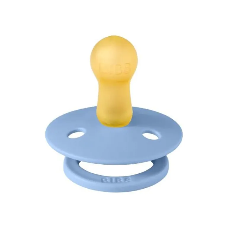 BIBS USA- Natural Rubber Pacifier 2 Pack - Sky Blue/Steel Blue