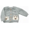 Blueberry Hill Bear Cardigan, Bowie Grey