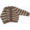 Blueberry Hill Rib Knit Stripe Cardigan, Tan