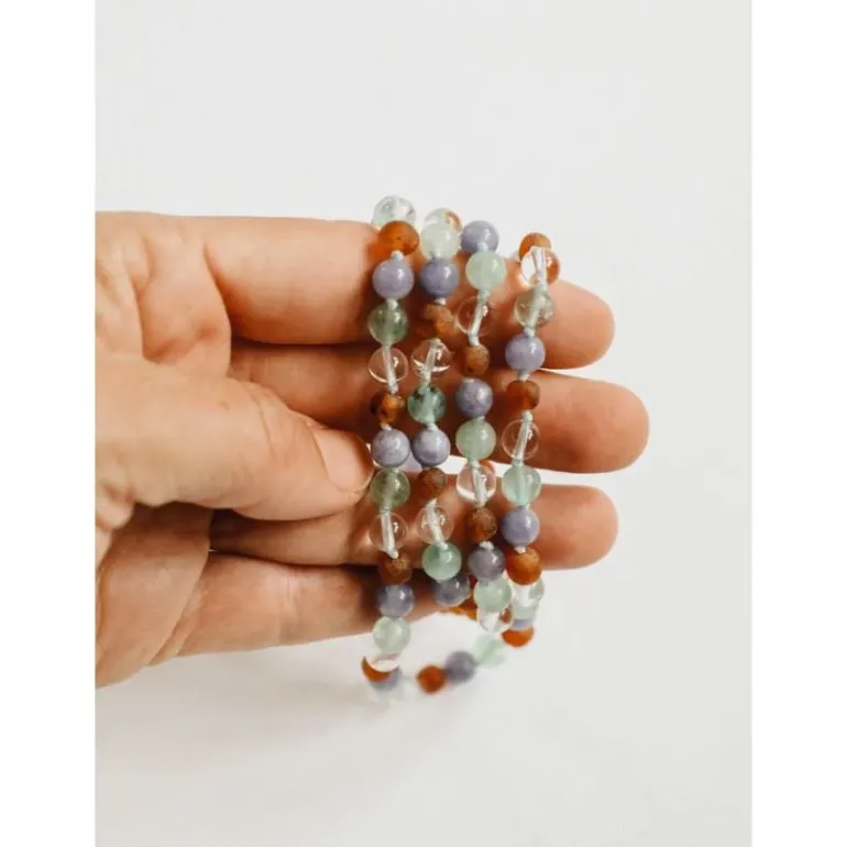 Canyonleaf Baltic Sea Amber + Natural Gemstone Beaded Necklace
