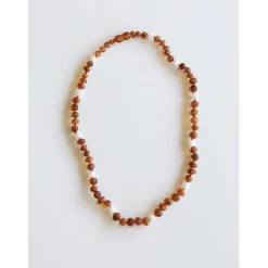 Canyonleaf Kids Raw Cognac Amber + Pearl Halo Necklace