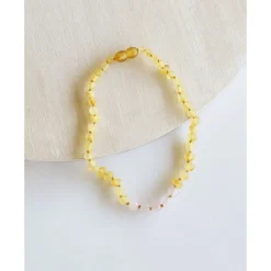 Canyonleaf Kids Raw Honey Amber and Rose Quartz Necklace