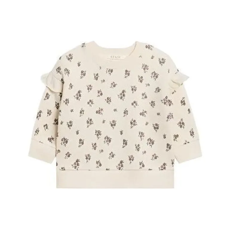 Colored Organics Abbey Fleece Ruffle Sleeve Pullover - Tempe Floral