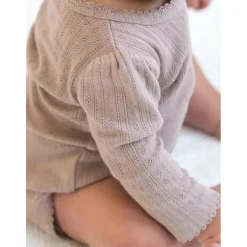Colored Organics Hilda Pointelle Kimono Bodysuit