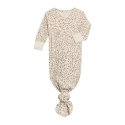 Colored Organics Indy Kimono Gown -Primrose Floral / Chestnut + Taupe
