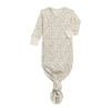 Colored Organics Indy Kimono Gown - Yuma Floral / Teal + Taupe