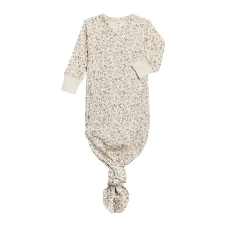 Colored Organics Indy Kimono Gown - Yuma Floral / Teal + Taupe