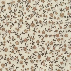 Colored Organics Indy Kimono Gown -Primrose Floral / Chestnut + Taupe