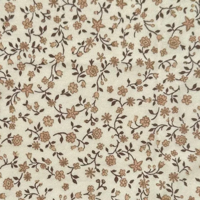 Colored Organics Indy Kimono Gown -Primrose Floral / Chestnut + Taupe