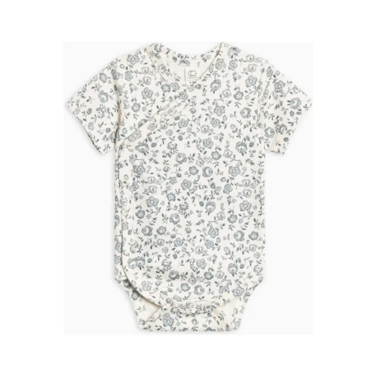 Colored Organics Lark Short Sleeve Kimono Bodysuit Lena Floral