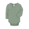 Colored Organics Long Sleeve Classic Kimono Bodysuit- Thyme