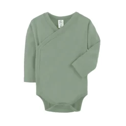 Colored Organics Long Sleeve Classic Kimono Bodysuit- Thyme