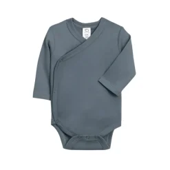 Colored Organics Long Sleeve Classic Kimono Bodysuit- Harbor