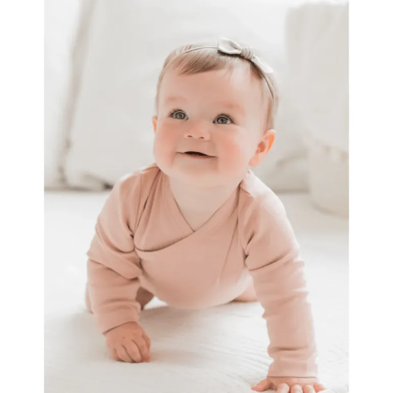 Colored Organics Long Sleeve Classic Kimono Bodysuit- Ballet