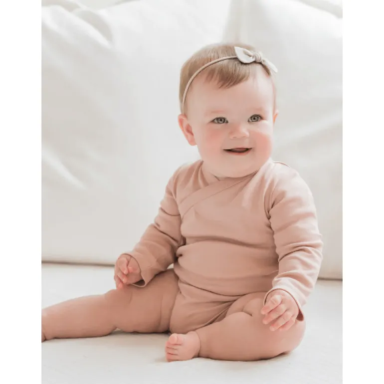 Colored Organics Long Sleeve Classic Kimono Bodysuit- Ballet