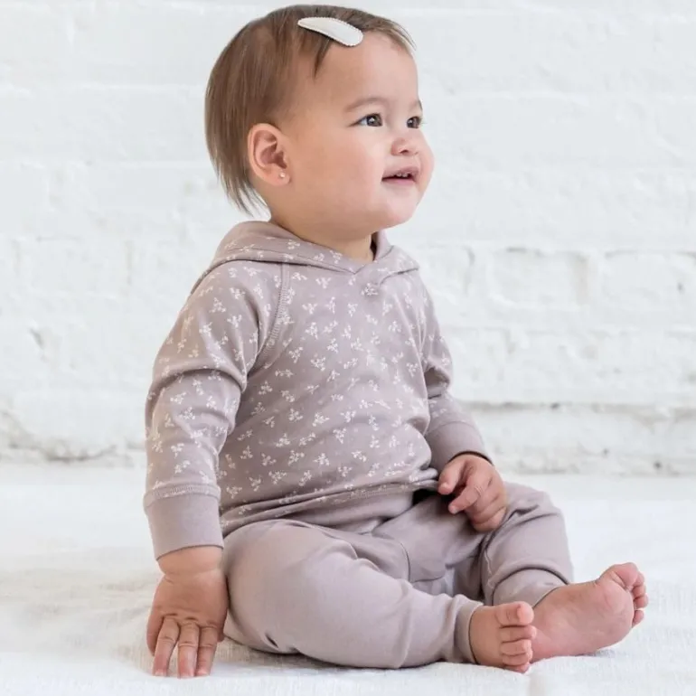 Colored Organics Madison Hooded Pullover - Wilda Floral / Wren