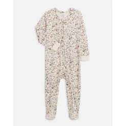 Colored Organics Peyton Footed Sleeper- Hailey Floral/ Fawn