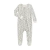 Colored Organics Peyton Footed Sleeper- Lena Floral / Mist