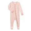 Colored Organics Peyton Footed Sleeper- Blush Stripe