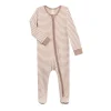 Colored Organics Peyton Footed Sleeper- Truffle Stripe