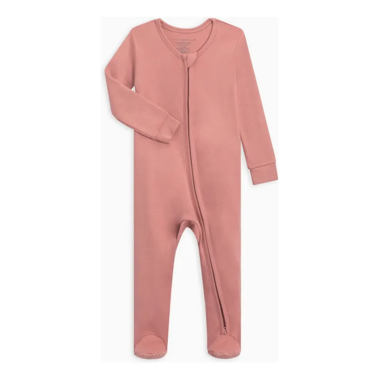 Colored Organics Peyton Zipper Sleeper- Rose