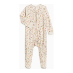 Colored Organics Peyton Zipper Sleeper- Bianca Floral/ Berry