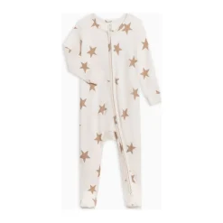 Colored Organics Peyton Zipper Sleeper- Star/ Truffle