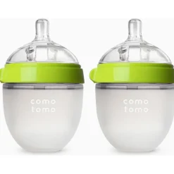 Comotomo Bottles - Double Pack, Green 5 oz