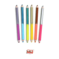 eeBoo Dinosaurs 6 Jumbo Double-Sided Pencils