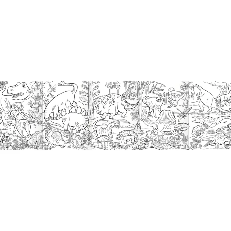 eeBoo Dinosaurs Color Pencil Mini Mural