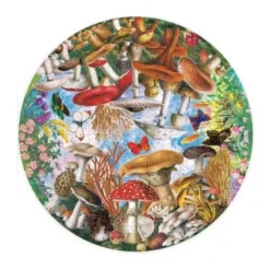 eeboo Mushrooms and Butterflies 500 Piece Round Puzzle