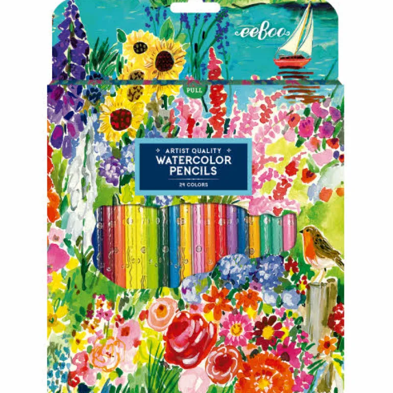 eeBoo Seaside Garden 24 Watercolor Pencils
