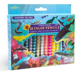 eeBoo Shark 12 Special Biggie Color Pencils